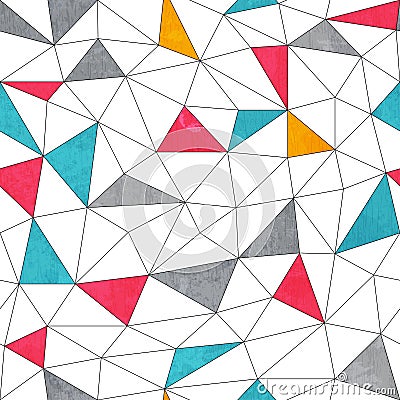 Abstract color triangle seamless pattern with grunge effect Vector Illustration