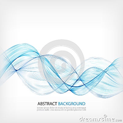 Abstract color wave design element. Blue wave. Vector Illustration