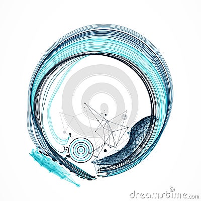 Abstract colored background with many intersecting lines. Hand drawn vector Vector Illustration