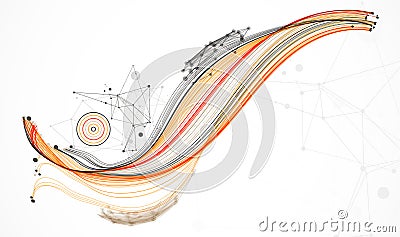 Abstract colored background with many intersecting lines. Hand drawn vector Vector Illustration
