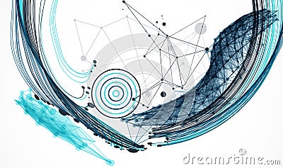 Abstract colored background with many intersecting lines. Hand drawn vector Vector Illustration