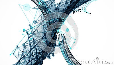 Abstract colored background with many intersecting lines. Hand drawn vector Vector Illustration