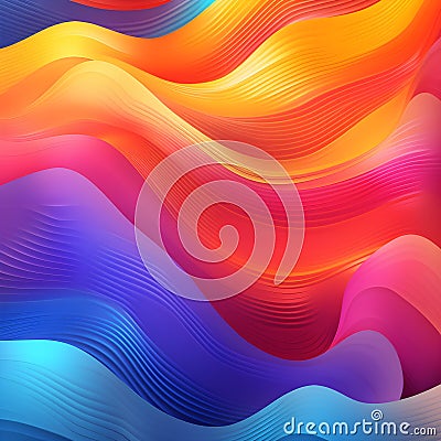 Abstract colored bright background. Multicolored waves. AI generated Stock Photo