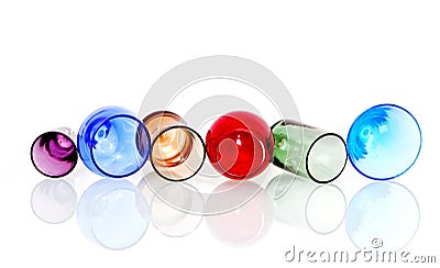 Abstract colored circles with glasses. Stock Photo