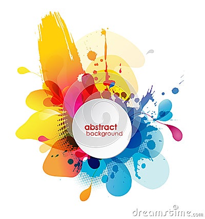 Abstract colored flower background with circles. Vector Illustration