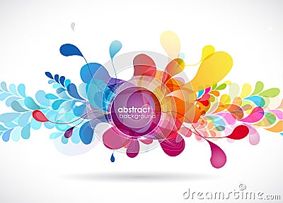 Abstract colored flower background with circles Vector Illustration