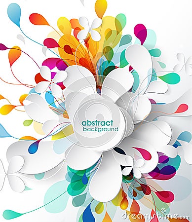 Abstract colored flower background with circles. Vector Illustration