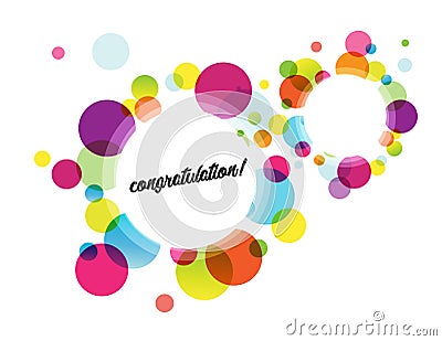 Abstract colored flower background with congratulation text. Vector Illustration