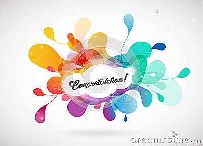 Abstract colored flower background with congratulation text. Vector Illustration