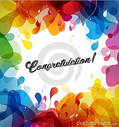 Abstract colored flower background with congratulation text. Vector Illustration