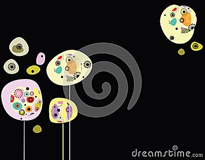 Abstract colored flowers Vector Illustration