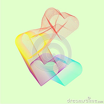 Abstract colored hearts on a light background Vector Illustration