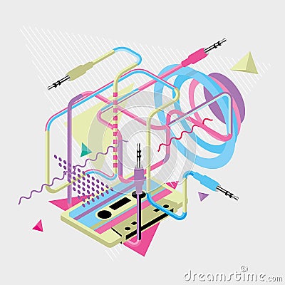 Abstract colored modern geometric background Vector Illustration