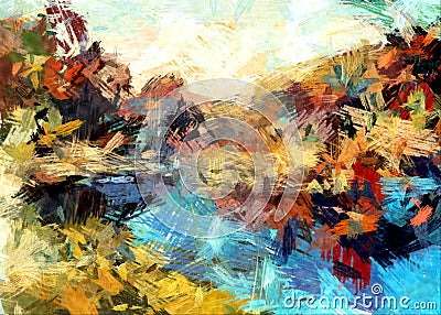 Abstract colored psychedelic grunge background with texture of chaotically blurred spots and paint strokes Stock Photo