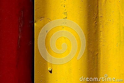 Abstract colored red and yellow iron metal sheet Stock Photo