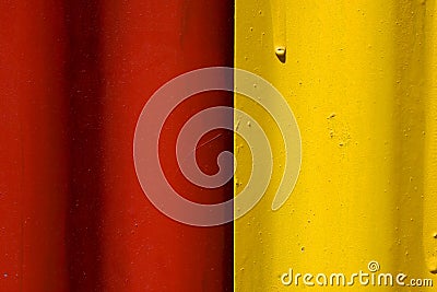 Abstract colored red and yellow iron metal Stock Photo