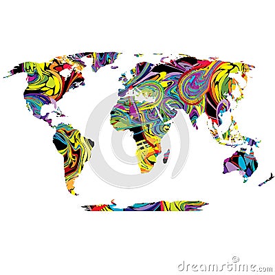 Abstract colored world map Vector Illustration
