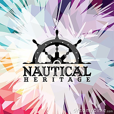 Abstract colorful anchor navy nautical theme Vector Illustration
