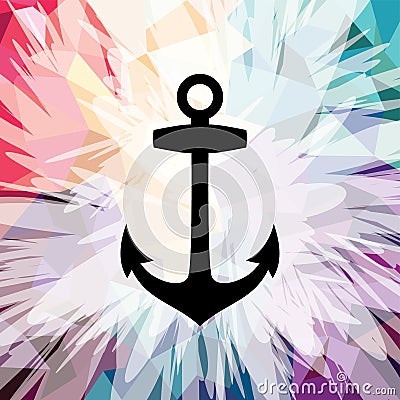 Abstract colorful anchor navy nautical theme Vector Illustration