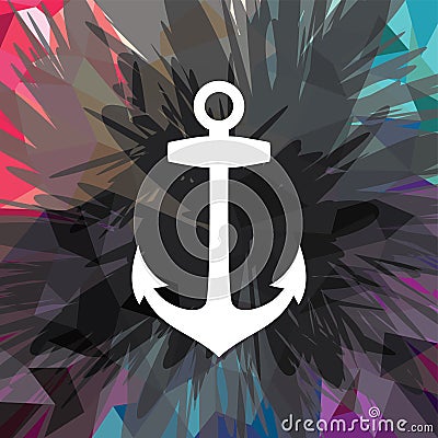 Abstract colorful anchor navy nautical theme Vector Illustration