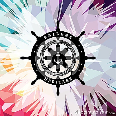 Abstract colorful anchor navy nautical theme Vector Illustration