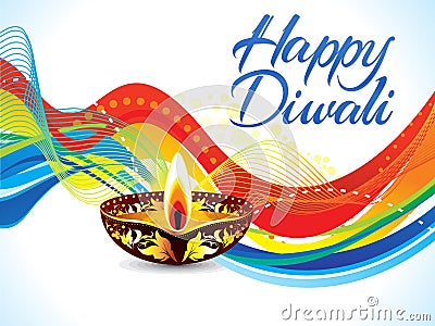 Abstract colorful artistic diwali wave background Vector Illustration