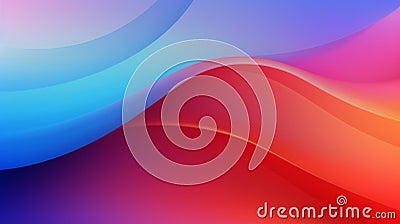 Abstract colorful background with blue and red mixed color shapeless waves. Neural network ai generated Stock Photo