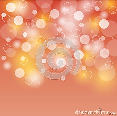 Orange and yellow background white bubbles or bokeh lights Vector Illustration