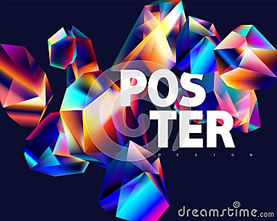 Abstract colorful background of gradient vector crystals Vector Illustration