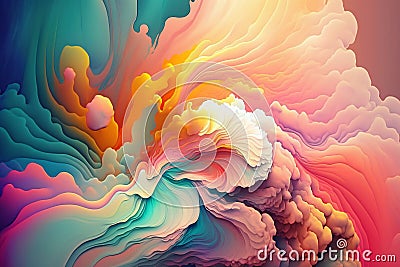 abstract colorful background with lines, created by generative IA Stock Photo