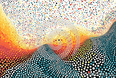 Abstract colorful background made of random small circles. Generative ai Stock Photo