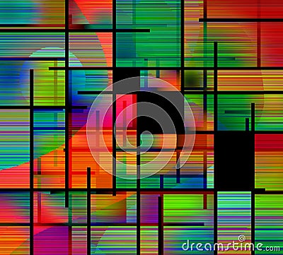 Abstract Background Mondrian Style Stock Photo