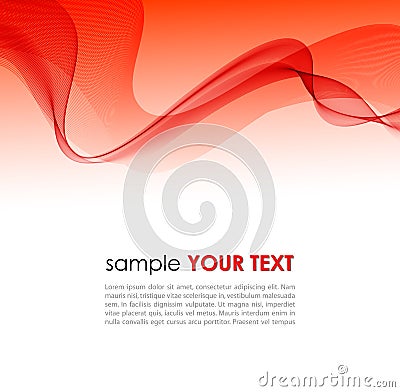 Abstract colorful background with red smoke wave Vector Illustration