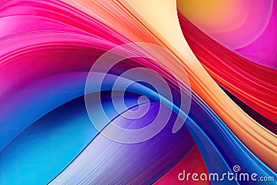 abstract colorful background with smooth lines in it. 3d rendering, Abstract background. Colorful twisted shapes in motion, AI Stock Photo