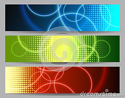 Abstract Colorful Banner Set Cartoon Illustration