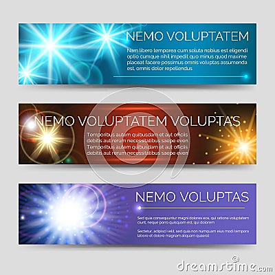 Abstract colorful banners with multicolor flashes Vector Illustration