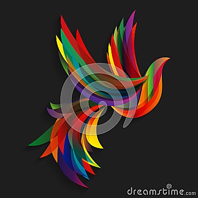 Abstract colorful bird. Vector Illustration