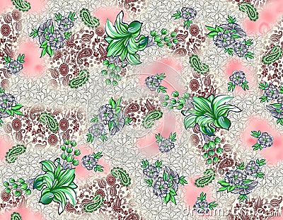 Abstract colorful block print pattern Stock Photo