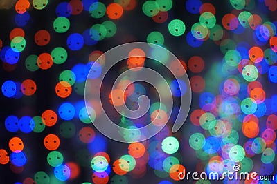 Abstract colorful bokeh blur circle background. Frame colors: black, green, blue Stock Photo