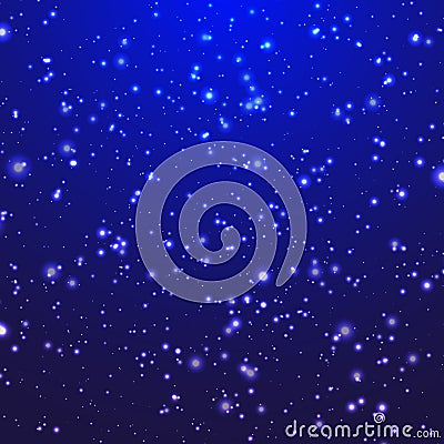 Abstract colorful bokeh and glowing spakling shining particles in random. Lighting effects of flash. Blurred vector background Cartoon Illustration
