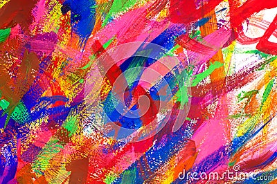 Abstract colorful brush strokes background Stock Photo