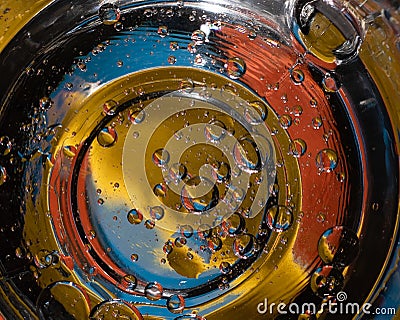 Abstract colorful bubbles background resembling planets in the universe Stock Photo