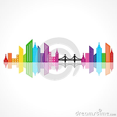 Abstract colorful building design Vector Illustration