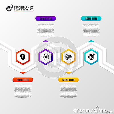 Abstract colorful business path. Timeline infographic template Vector Illustration