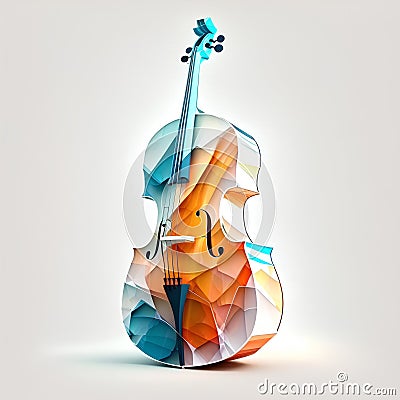 Abstract colorful cello on white background. Vector illustration. Eps 10 Cartoon Illustration