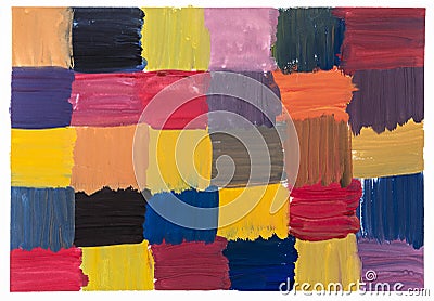 Abstract colorful checkered pattern on white paper Stock Photo