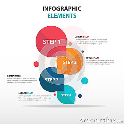 Abstract colorful circle 4 step business Infographics elements, presentation template flat design vector illustration Vector Illustration