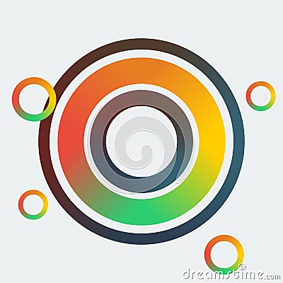 Isolated Abstract Colorful Closed Circles Vector Vector Illustration