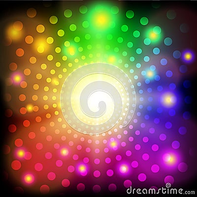 Abstract colorful circles shining background Cartoon Illustration