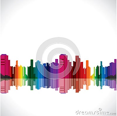 Abstract colorful city Vector Illustration